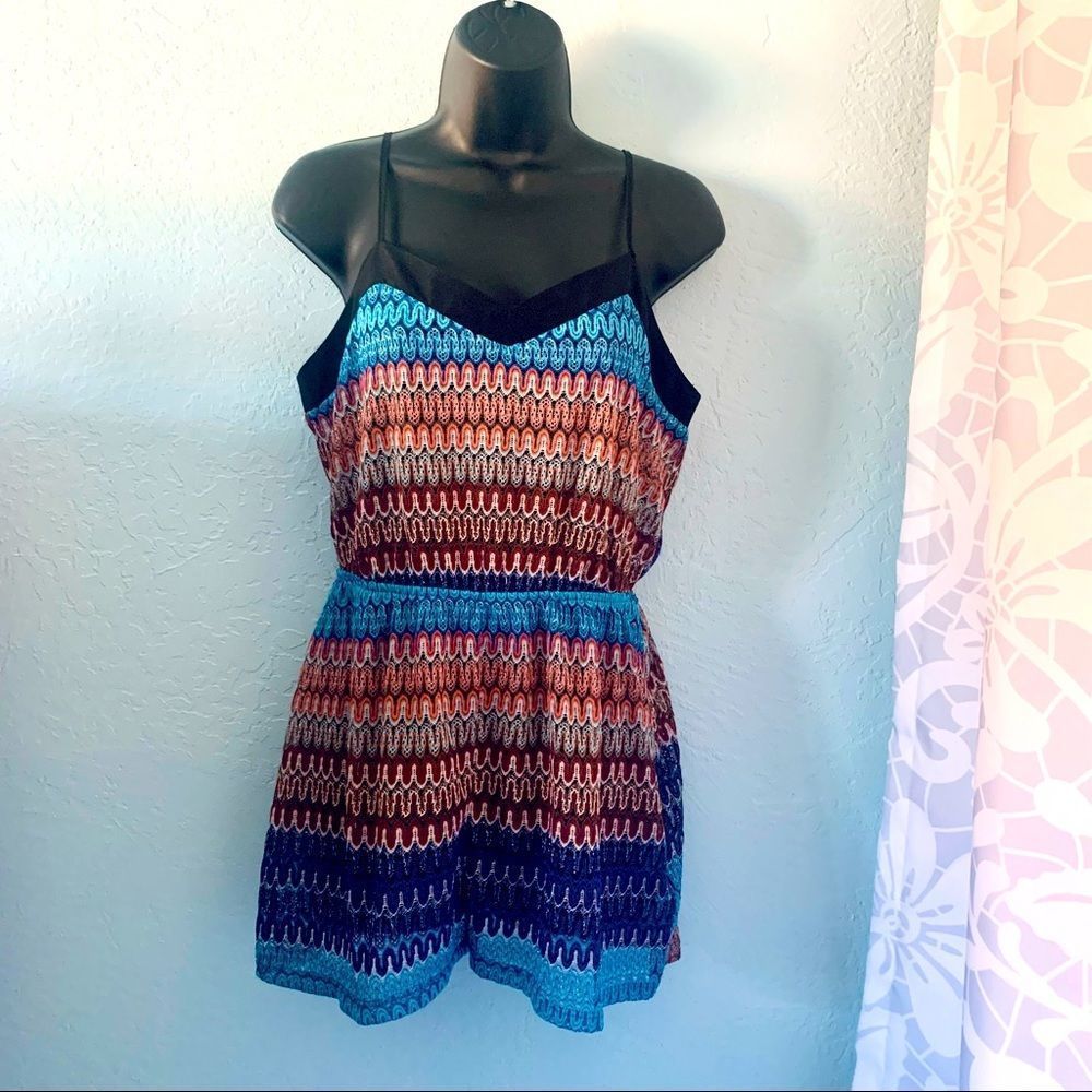 Topshop Crochet Knit Boho Romper Size Small